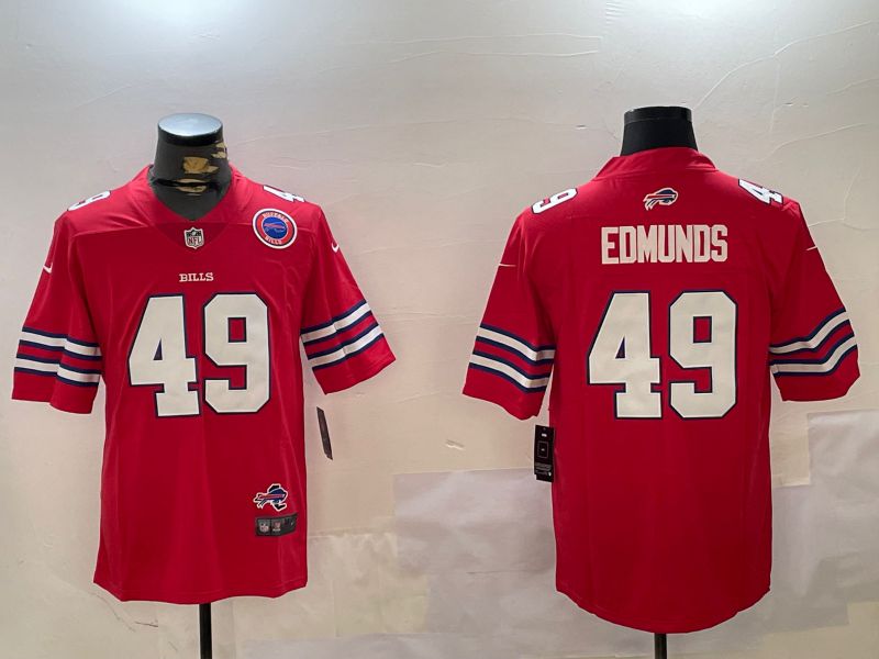 Men Buffalo Bills #49 Edmunds Red Second generation 2024 Nike Limited NFL Jersey style 3->los angeles rams->NFL Jersey